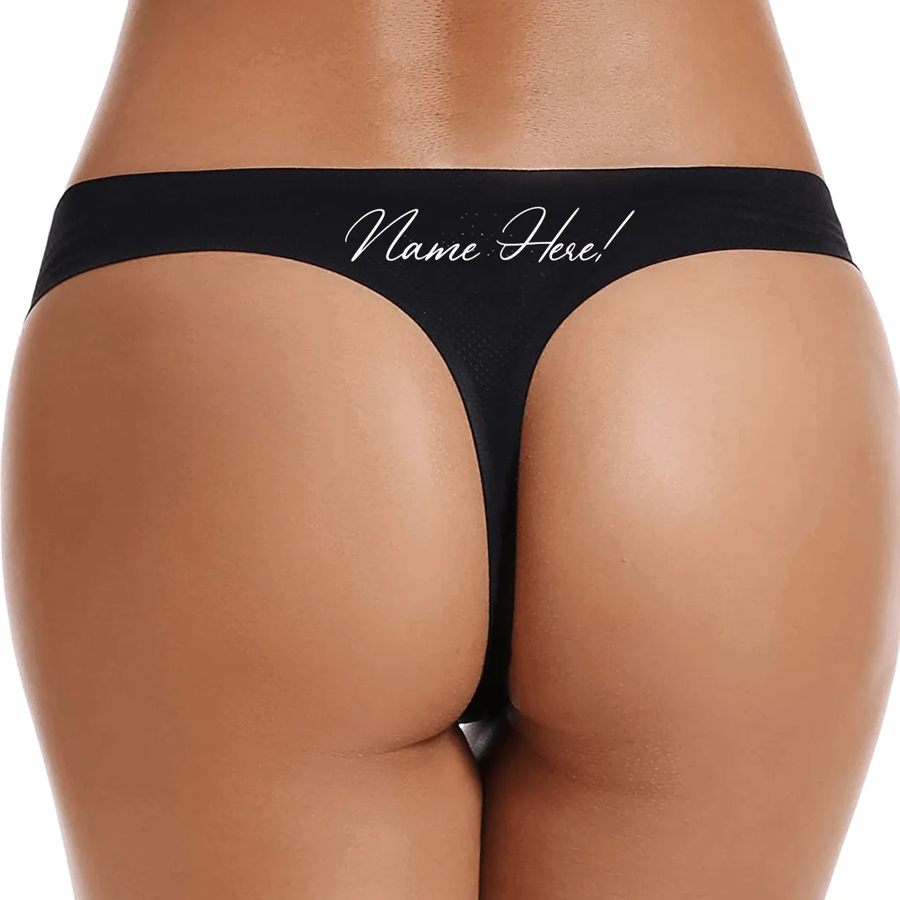 Add a Face Thongs (Black) Add Name or Phrase on the Back, valentine's day gift for her, valentines gifts for men