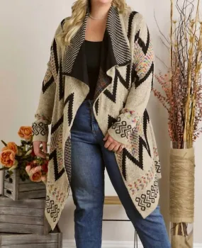 Adora - Aztec Sweater Cardigan