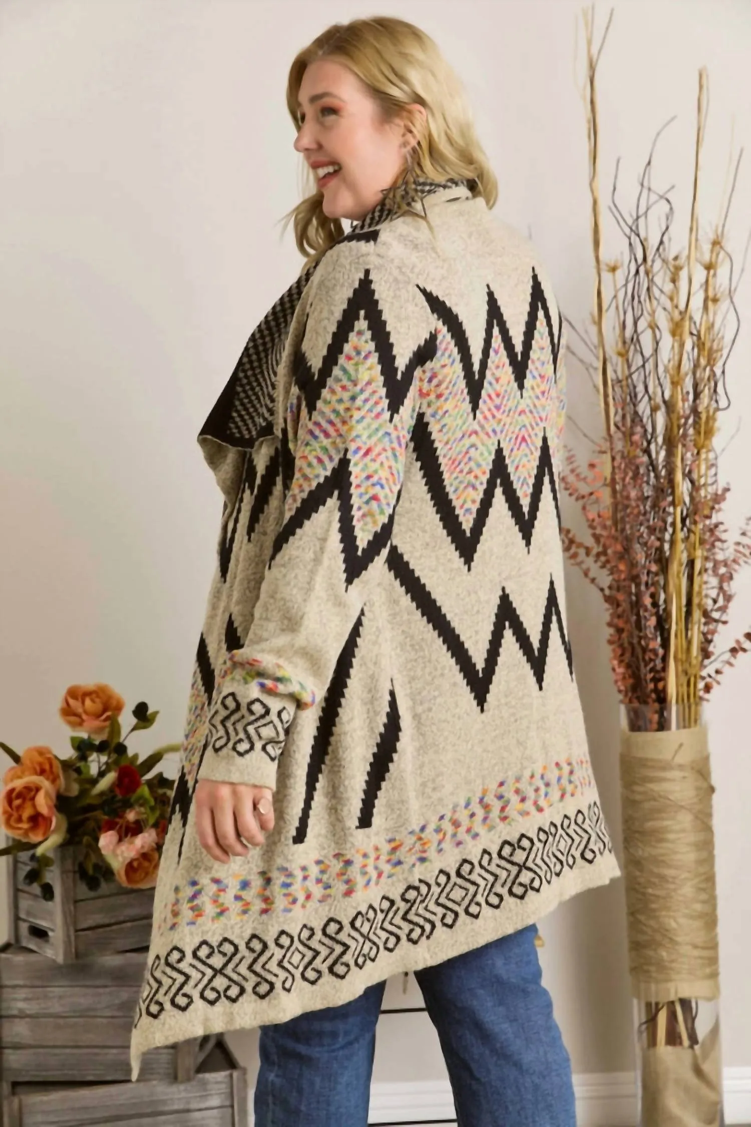 Adora - Aztec Sweater Cardigan