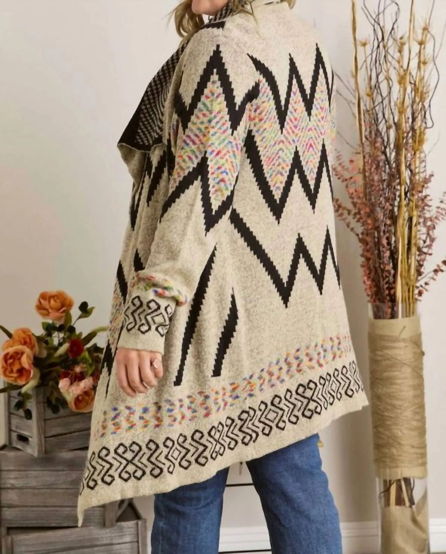 Adora - Aztec Sweater Cardigan
