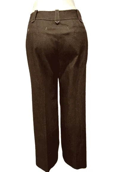 Ann Taylor Loft women's brown, wide leg, pinstripe slacks, pants size 4