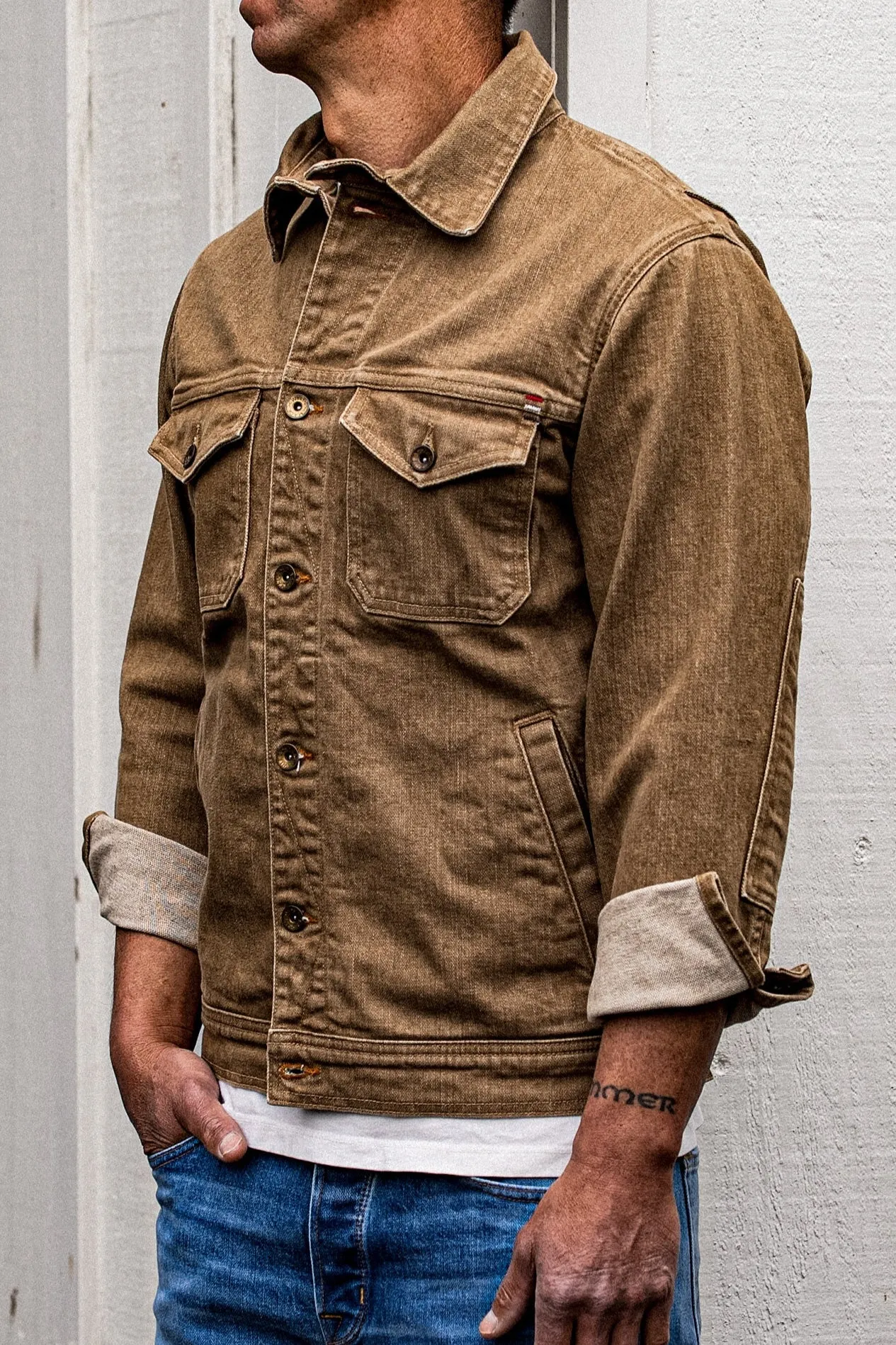 Artcher Jacket | 14oz Broken Twill Denim Wheat