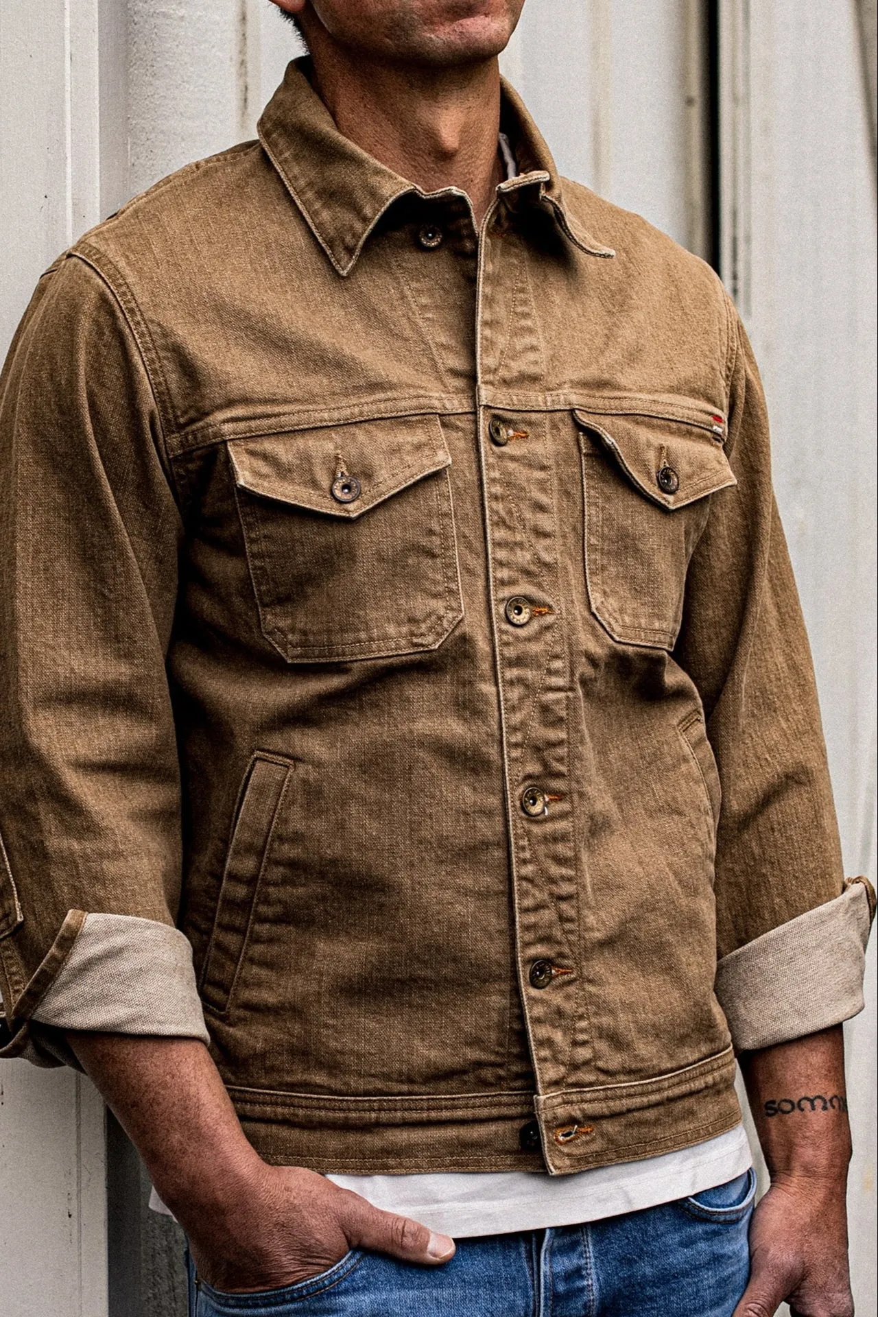 Artcher Jacket | 14oz Broken Twill Denim Wheat