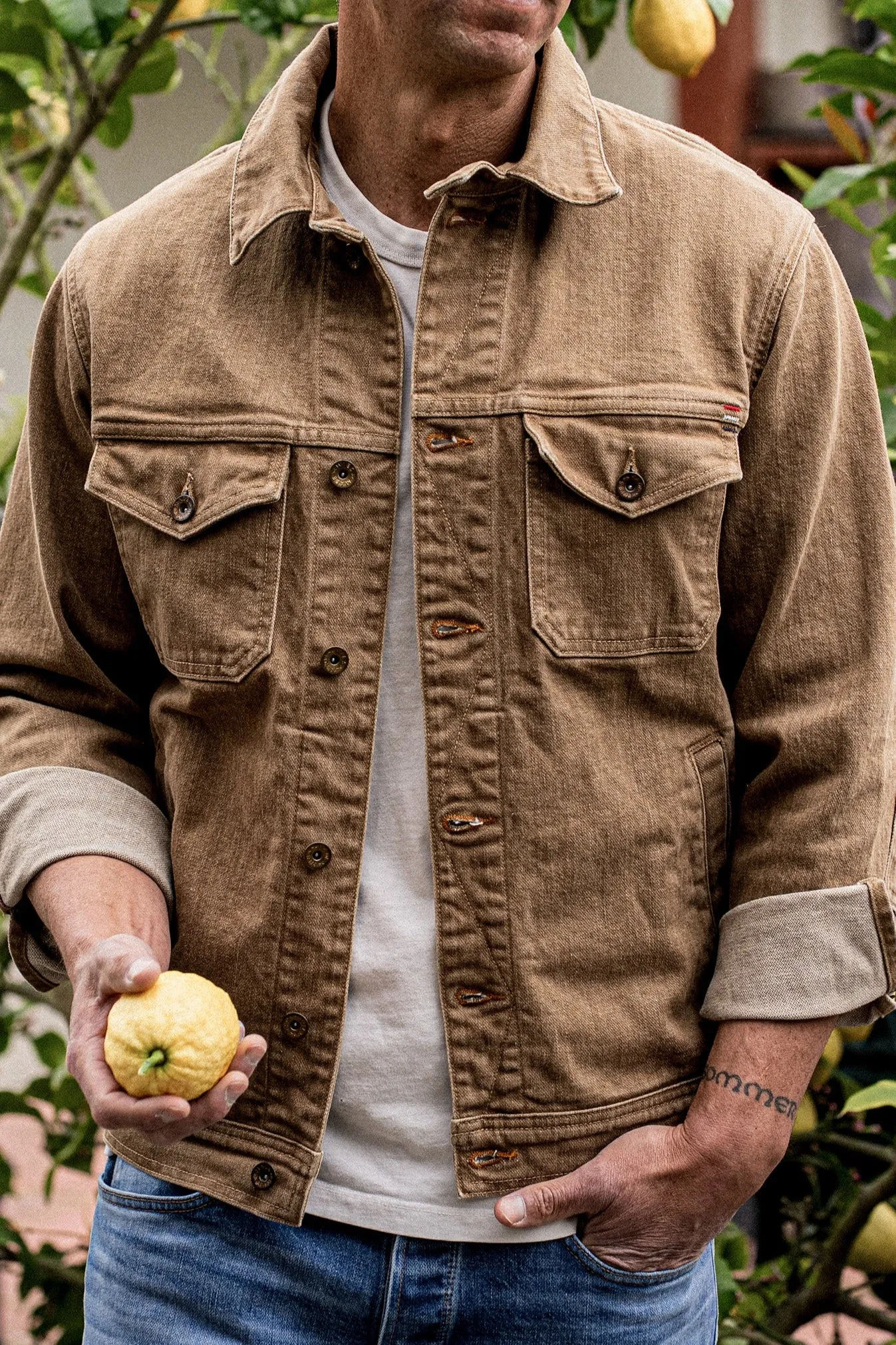 Artcher Jacket | 14oz Broken Twill Denim Wheat