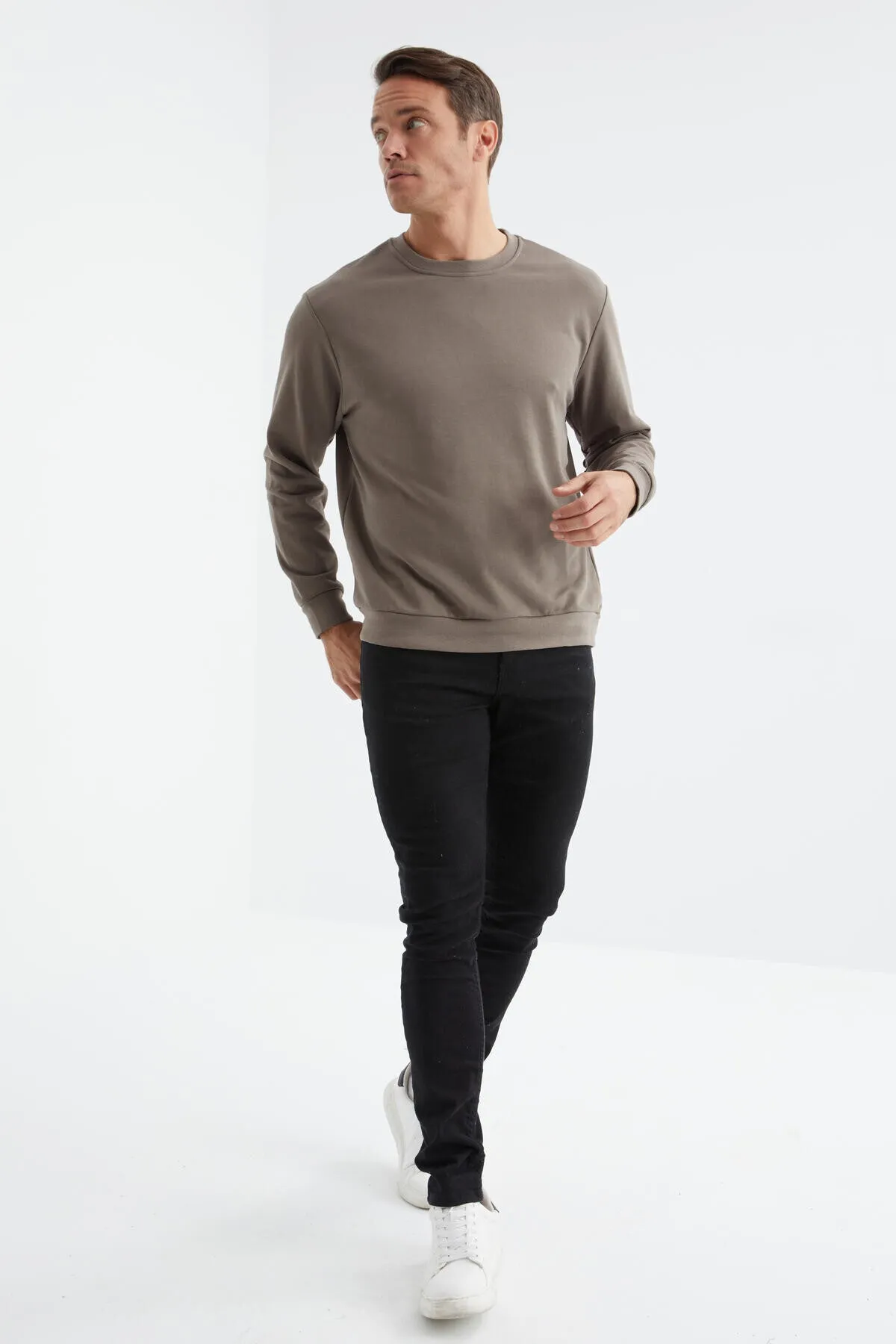 basic o yaka rahat form erkek sweatshirt - 88053