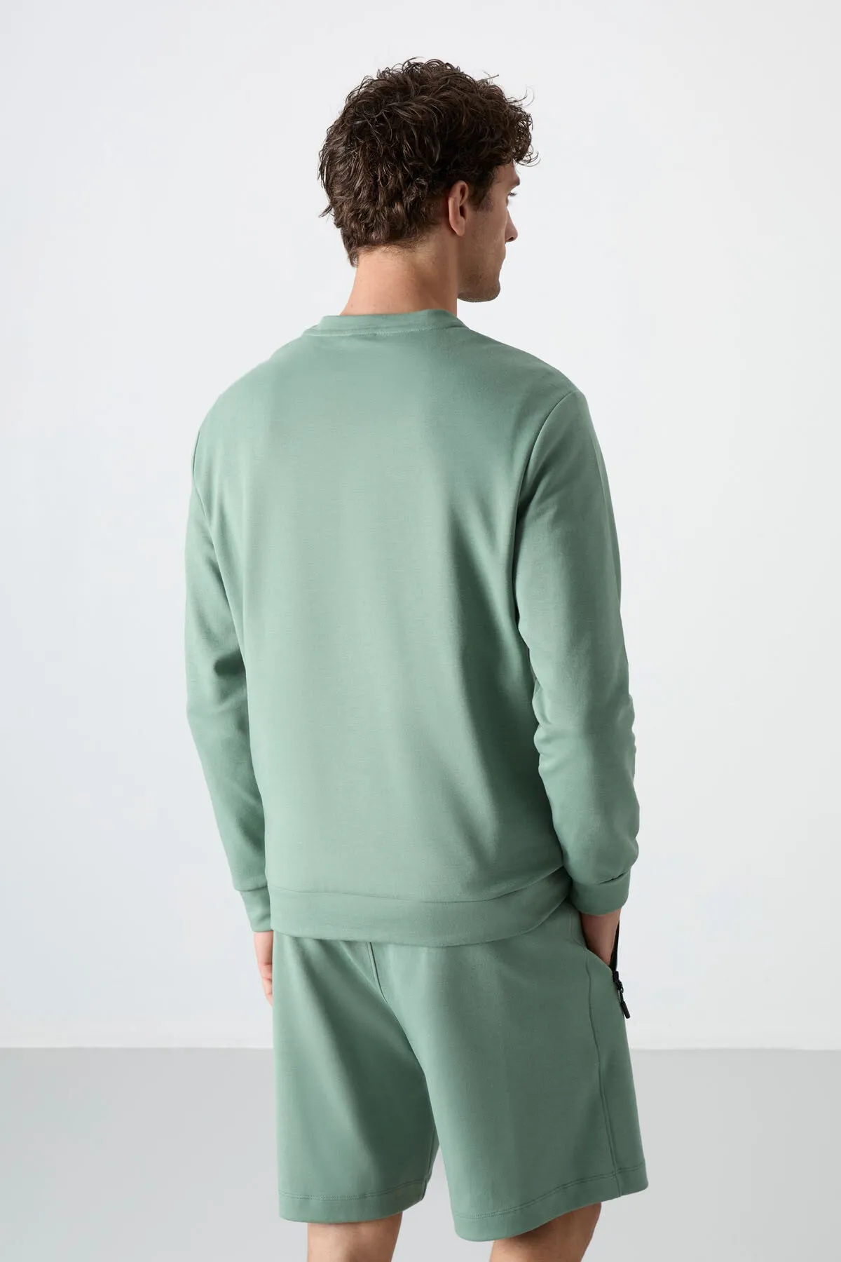 basic o yaka rahat form erkek sweatshirt - 88053