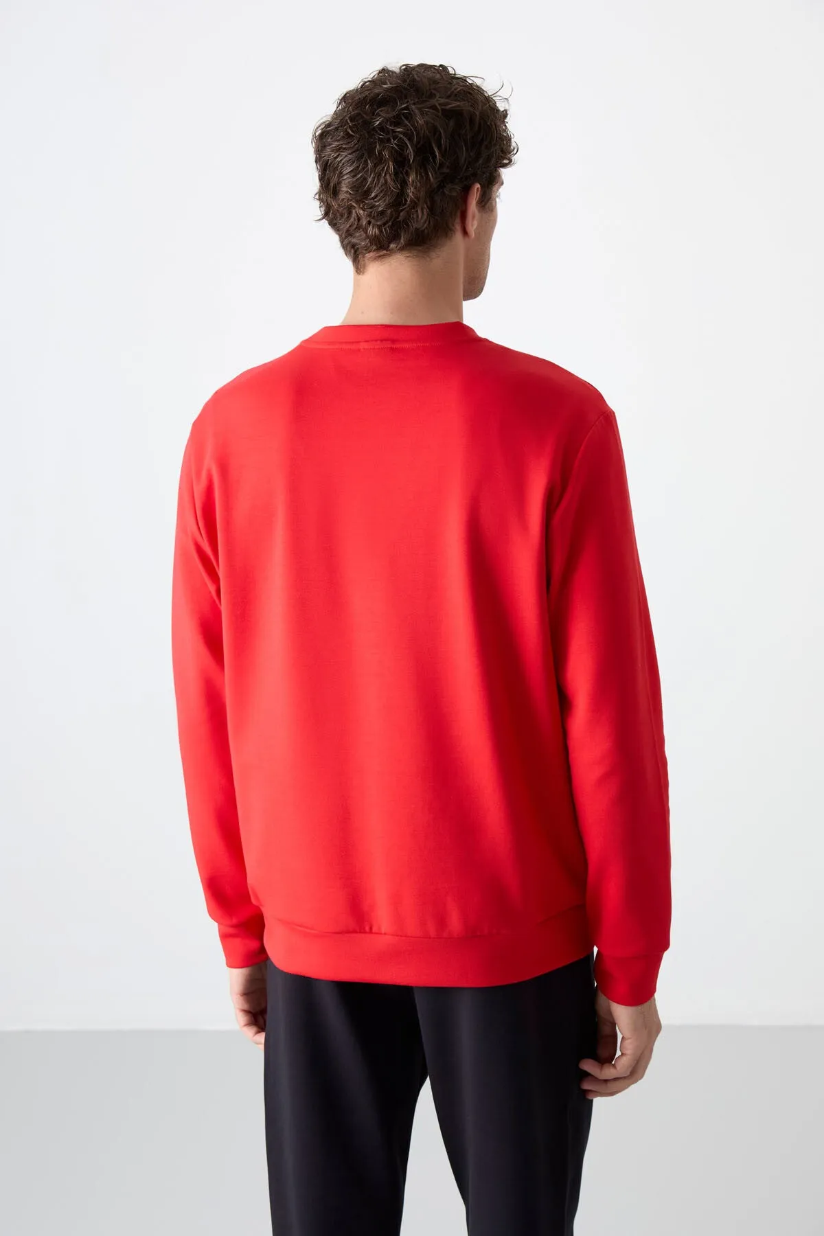 basic o yaka rahat form erkek sweatshirt - 88053