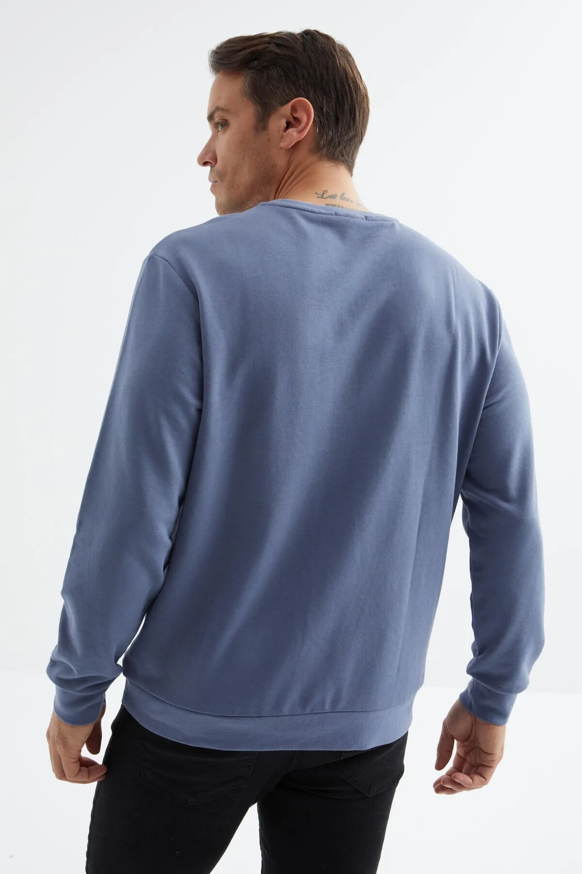 basic o yaka rahat form erkek sweatshirt - 88053