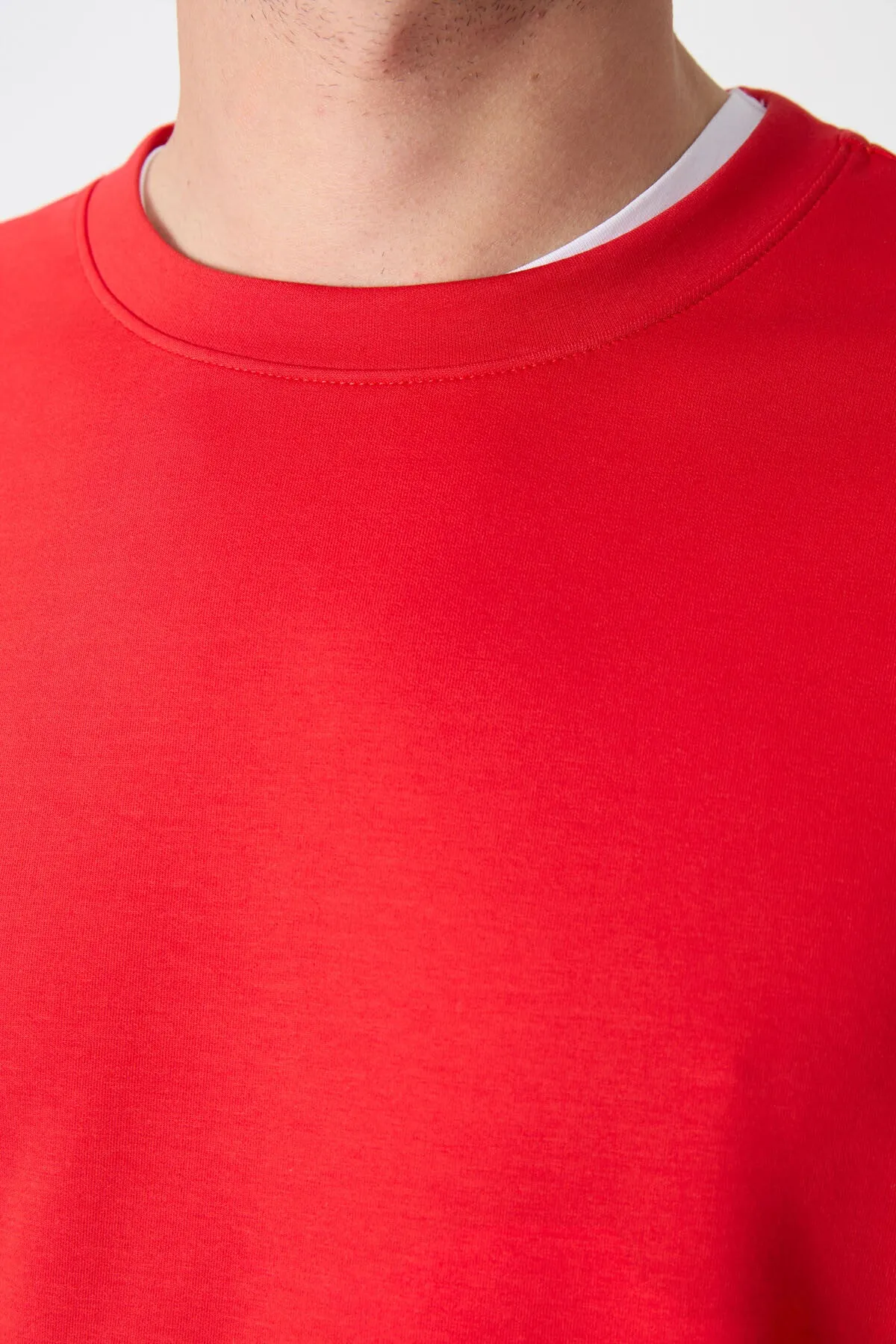 basic o yaka rahat form erkek sweatshirt - 88053