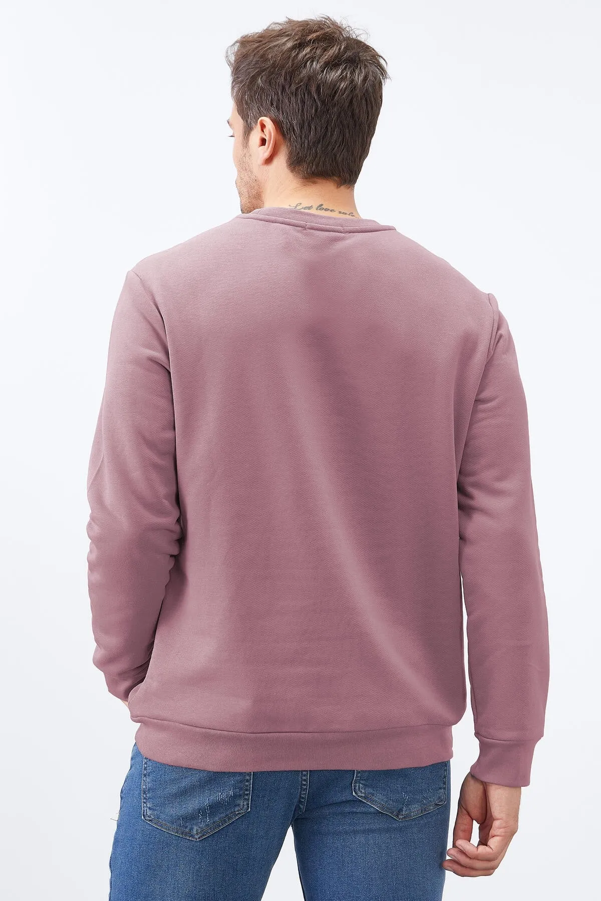 basic o yaka rahat form erkek sweatshirt - 88053