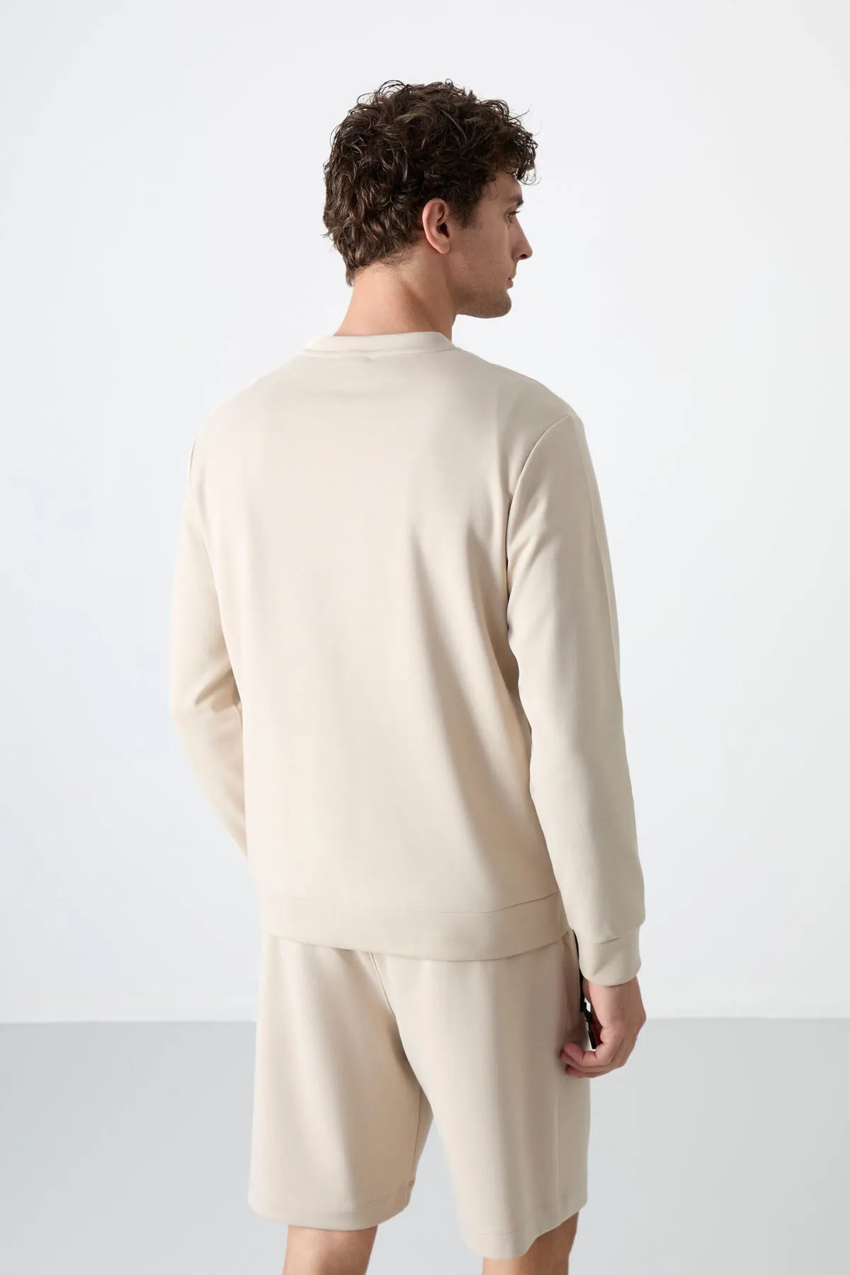 basic o yaka rahat form erkek sweatshirt - 88053