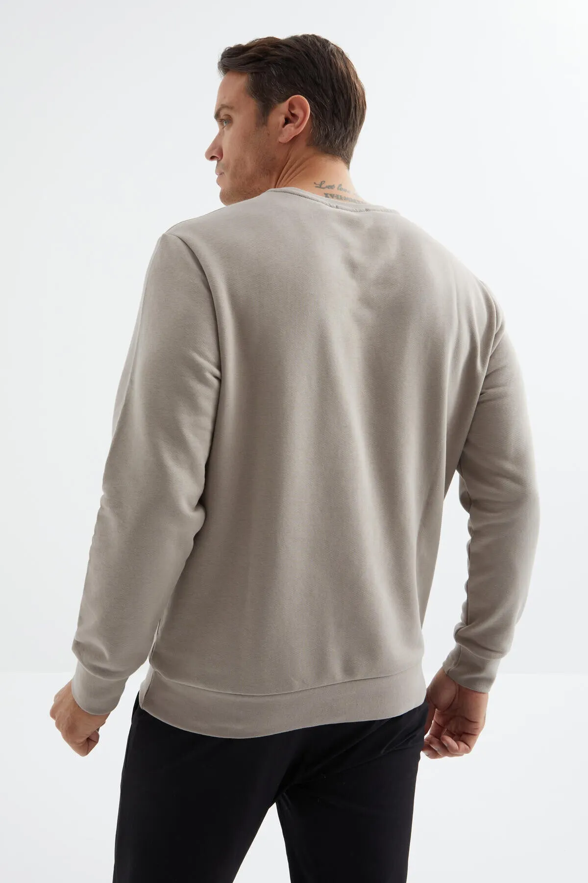 basic o yaka rahat form erkek sweatshirt - 88053