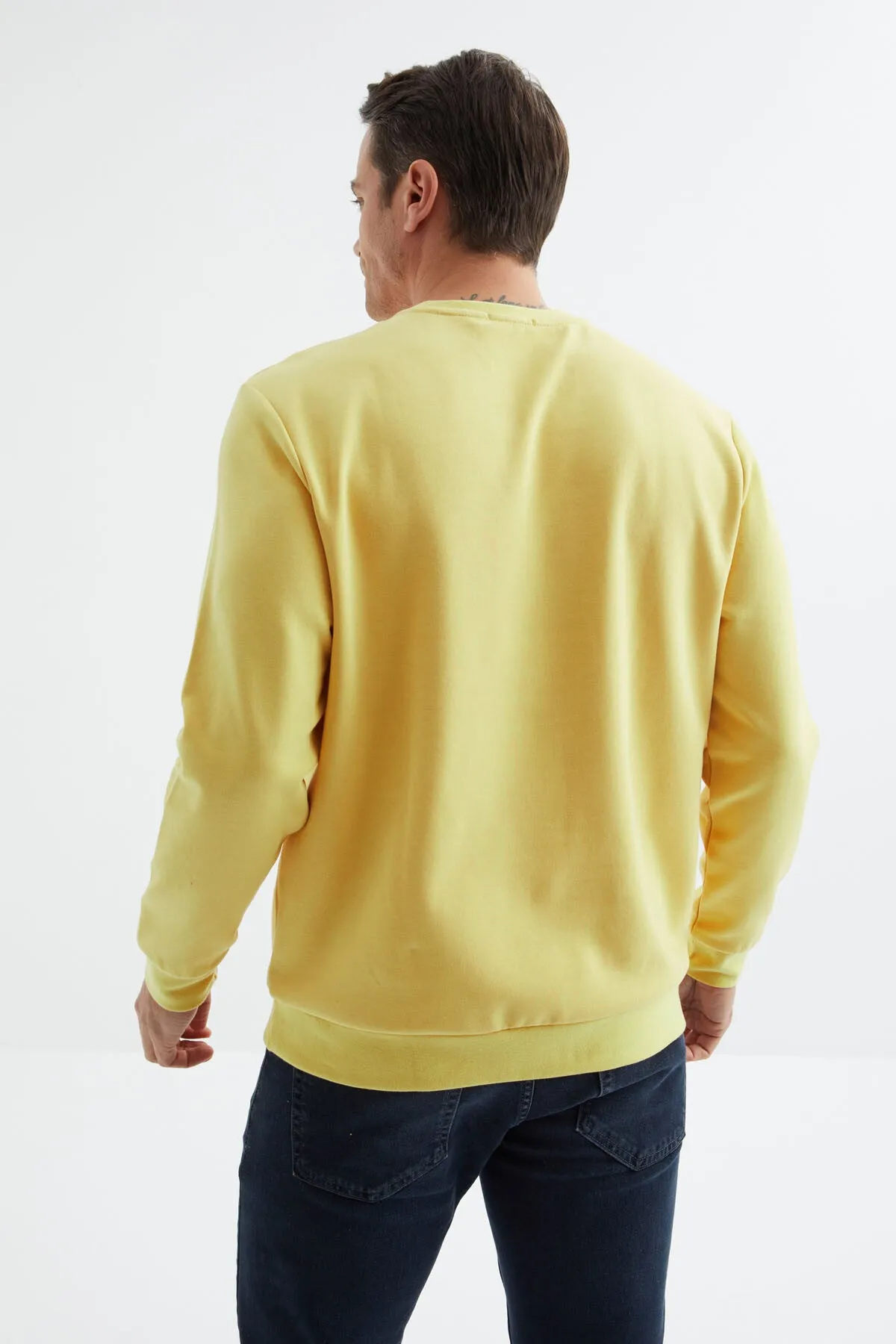 basic o yaka rahat form erkek sweatshirt - 88053