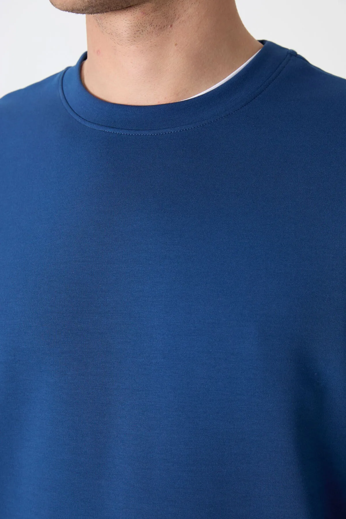 basic o yaka rahat form erkek sweatshirt - 88053
