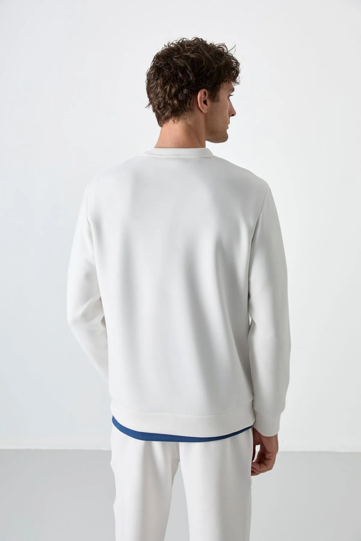 basic o yaka rahat form erkek sweatshirt - 88053