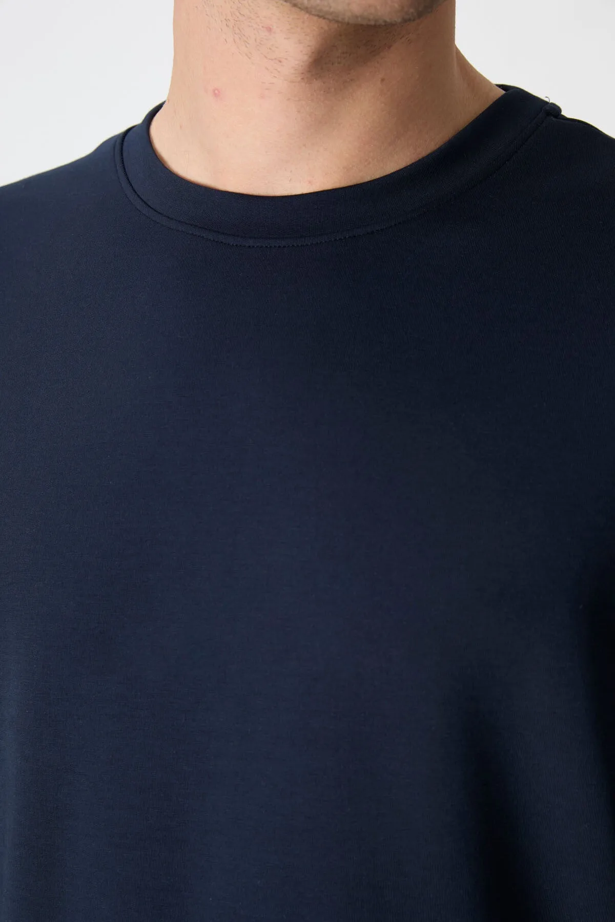 basic o yaka rahat form erkek sweatshirt - 88053