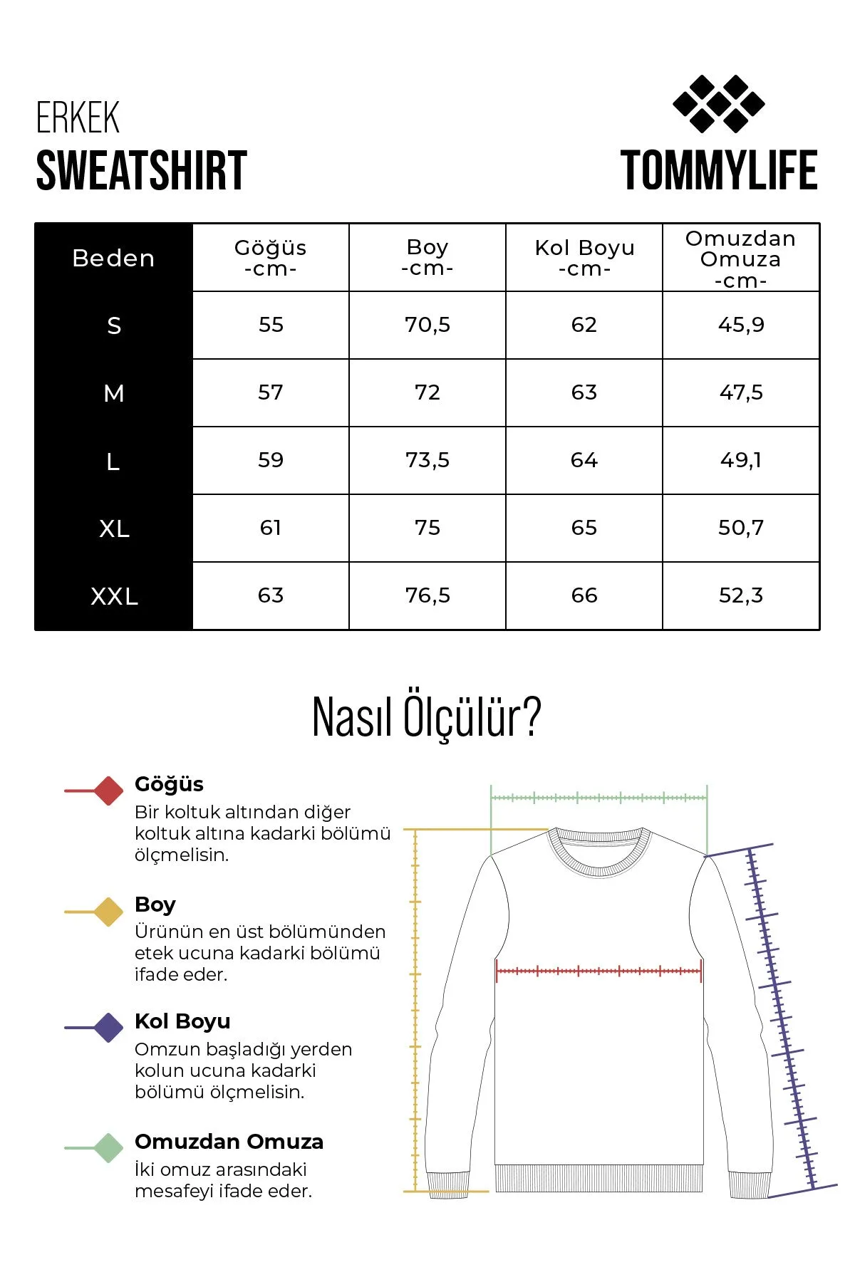 basic o yaka rahat form erkek sweatshirt - 88053