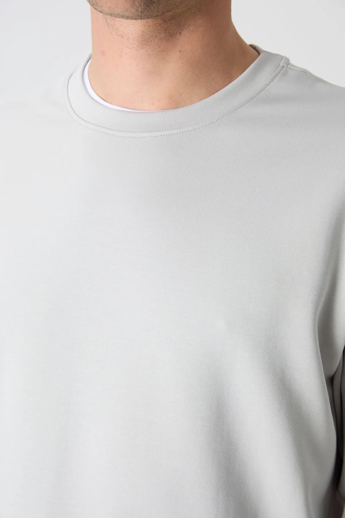 basic o yaka rahat form erkek sweatshirt - 88053
