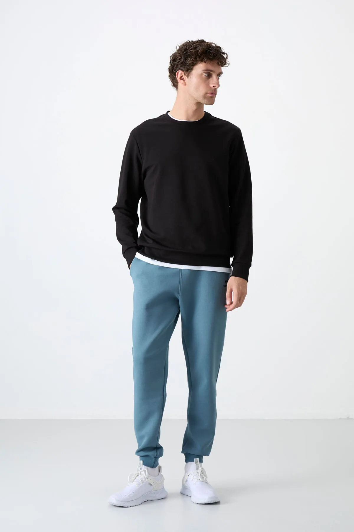 basic o yaka rahat form erkek sweatshirt - 88053