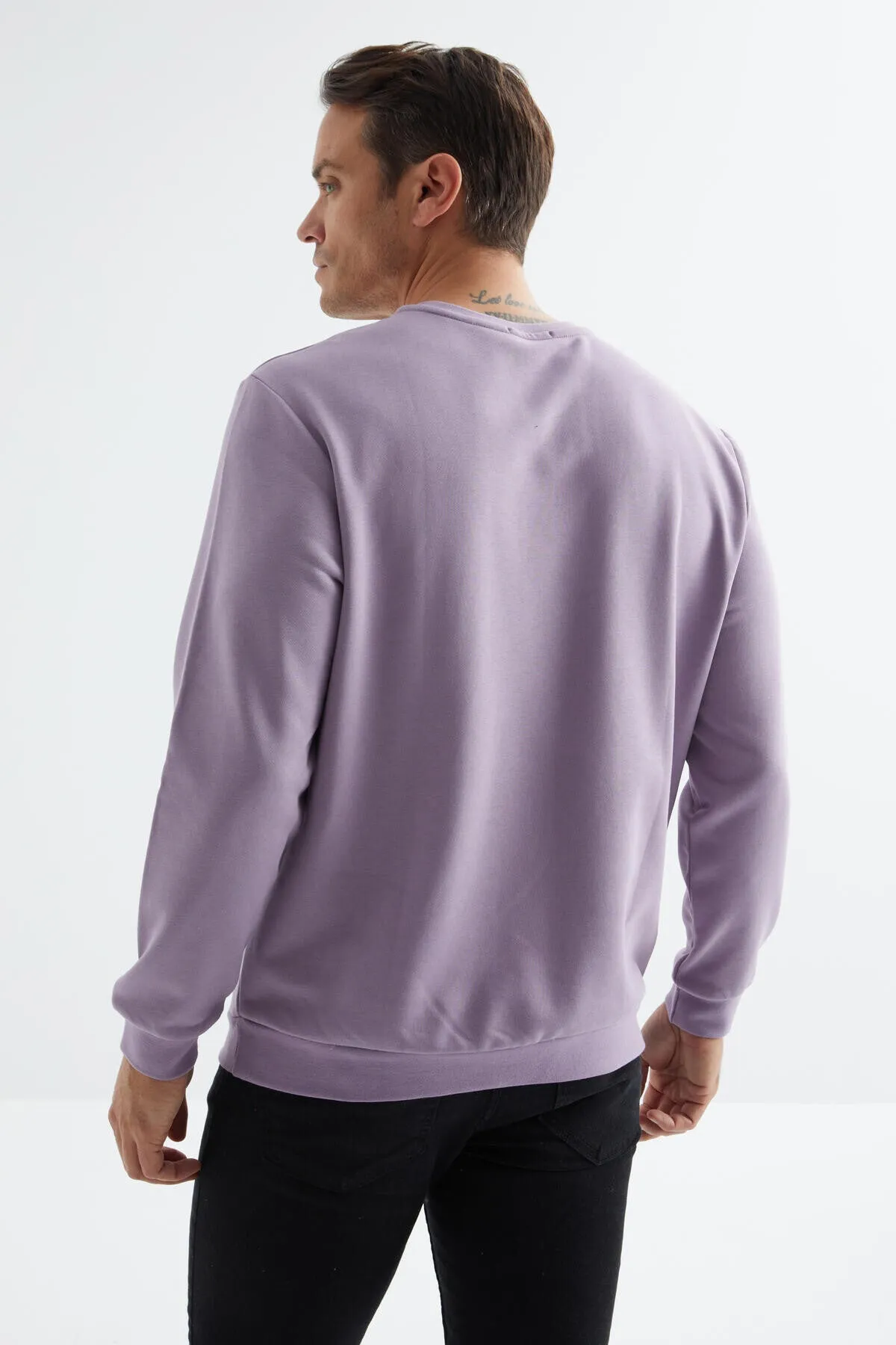basic o yaka rahat form erkek sweatshirt - 88053