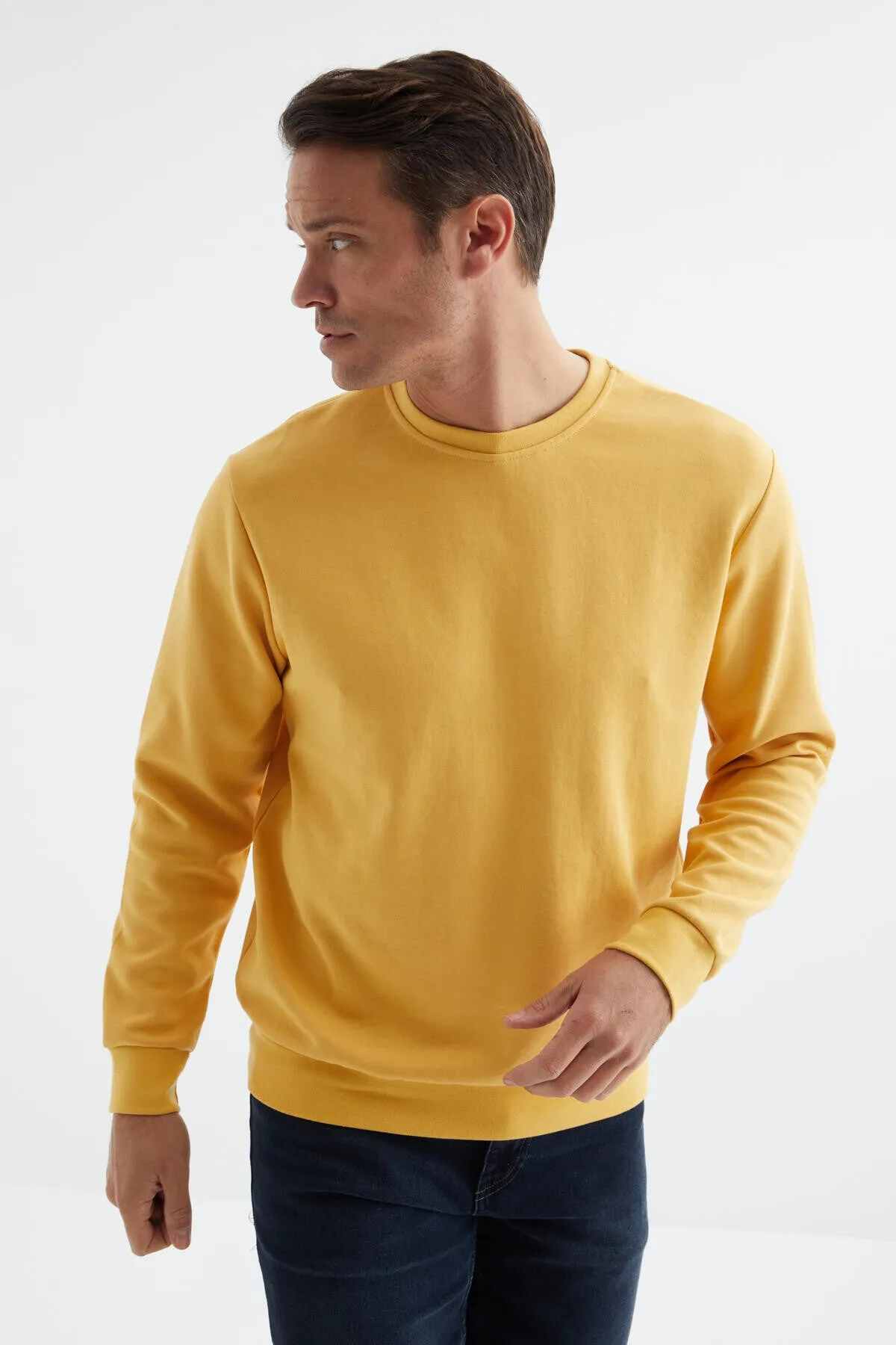 basic o yaka rahat form erkek sweatshirt - 88053