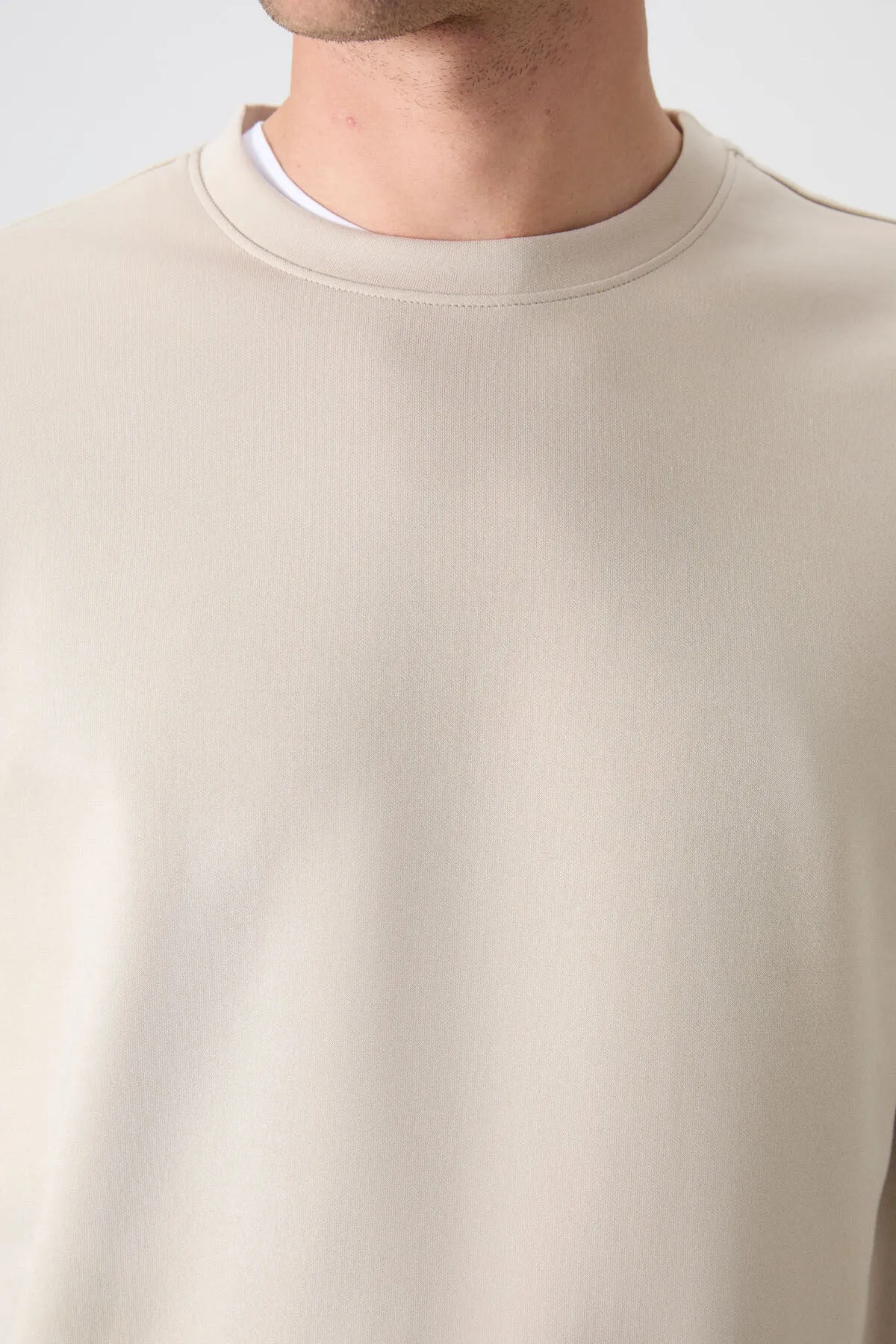 basic o yaka rahat form erkek sweatshirt - 88053