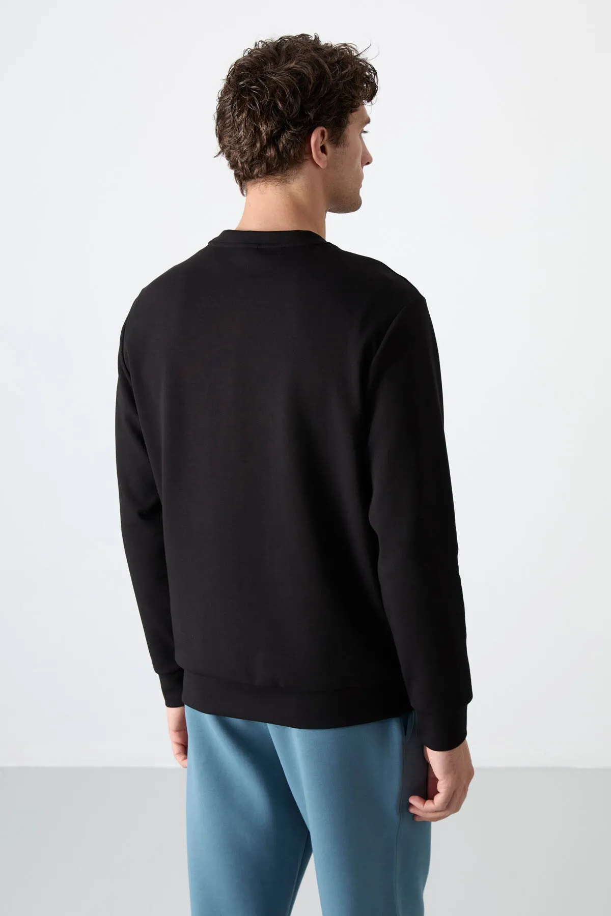 basic o yaka rahat form erkek sweatshirt - 88053