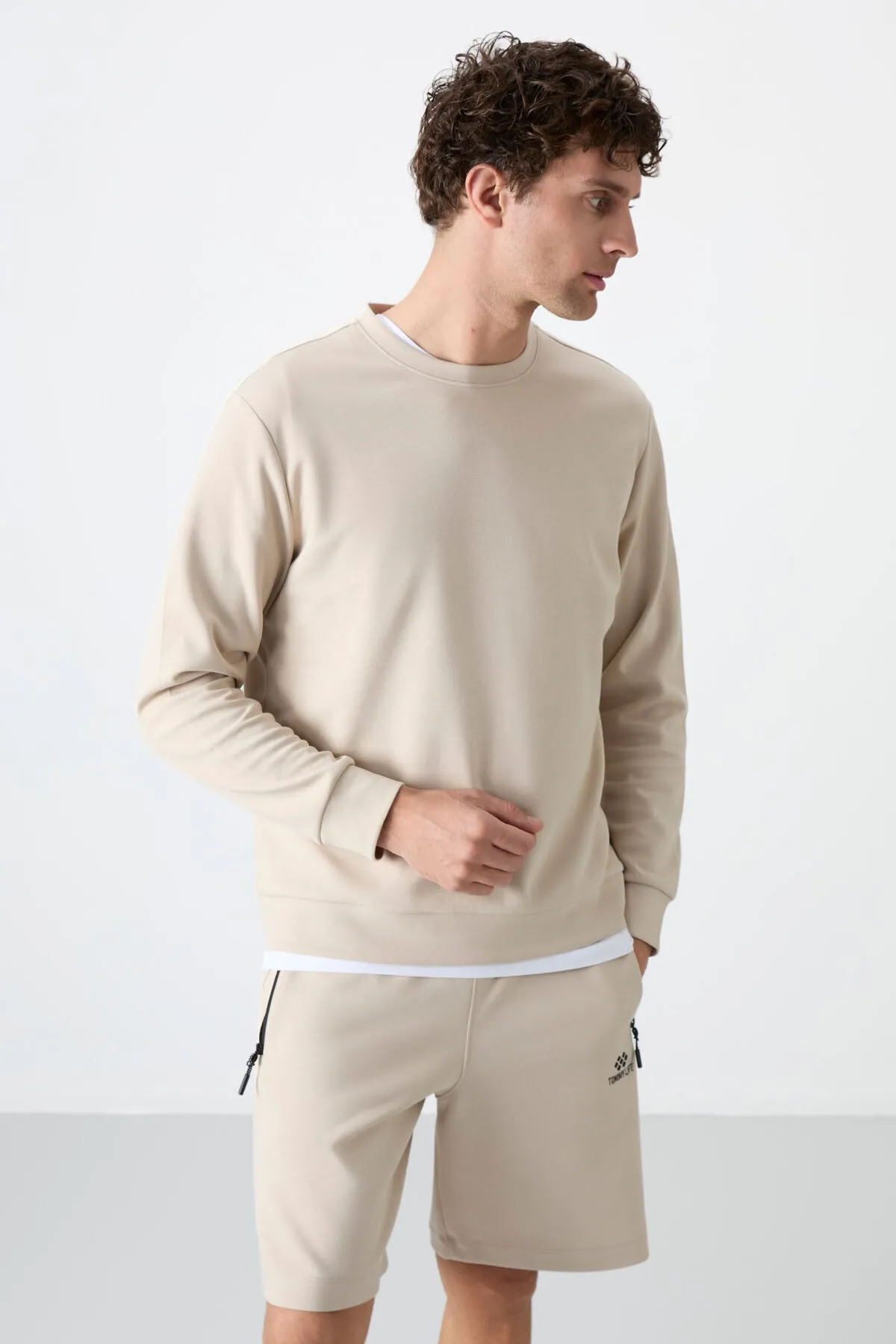 basic o yaka rahat form erkek sweatshirt - 88053