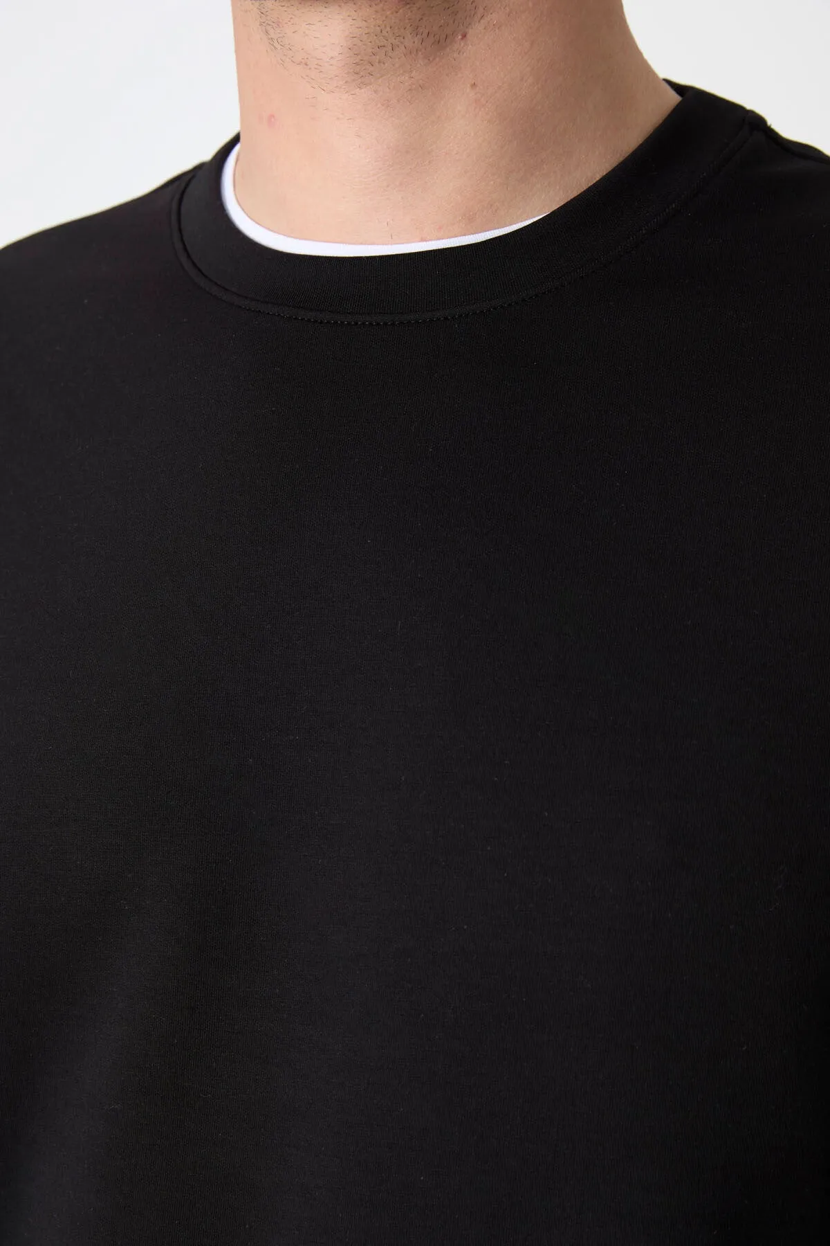 basic o yaka rahat form erkek sweatshirt - 88053