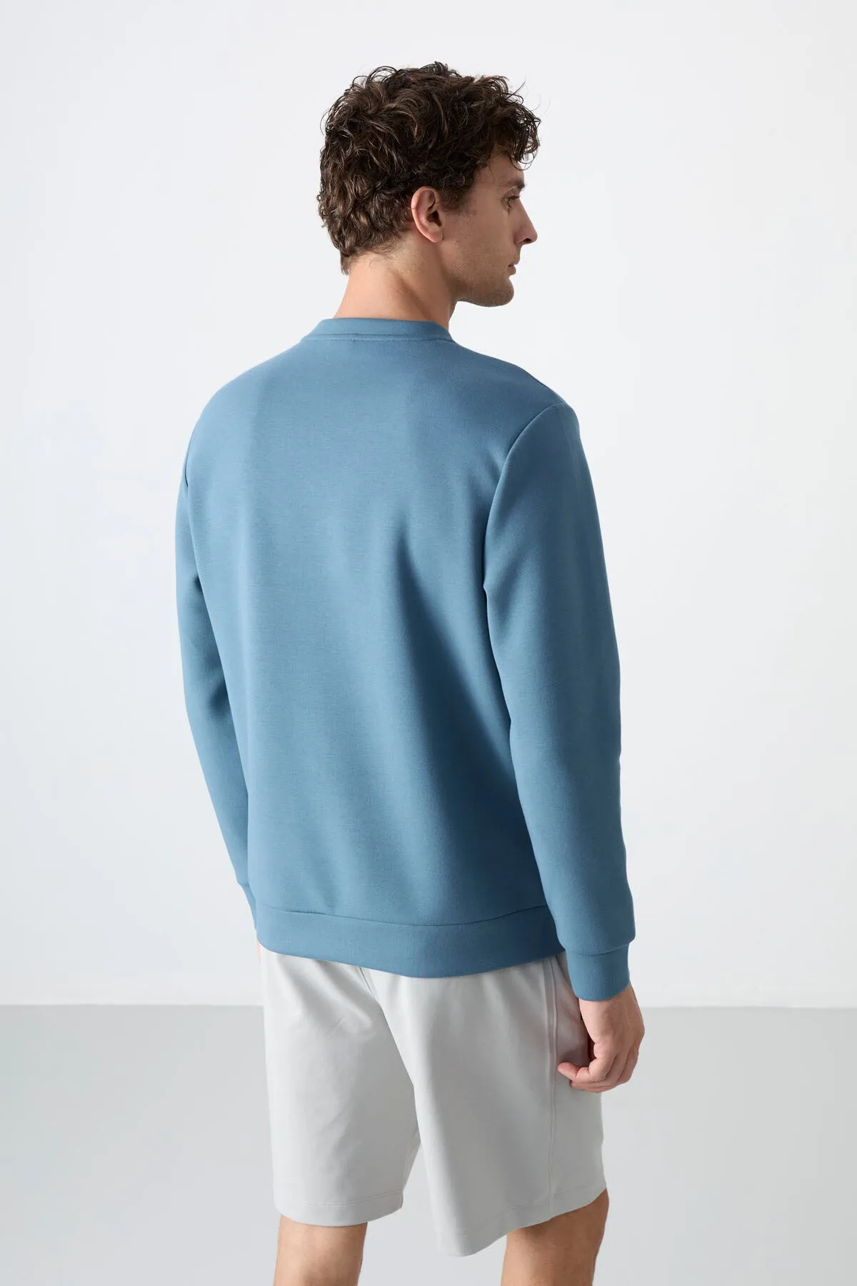 basic o yaka rahat form erkek sweatshirt - 88053