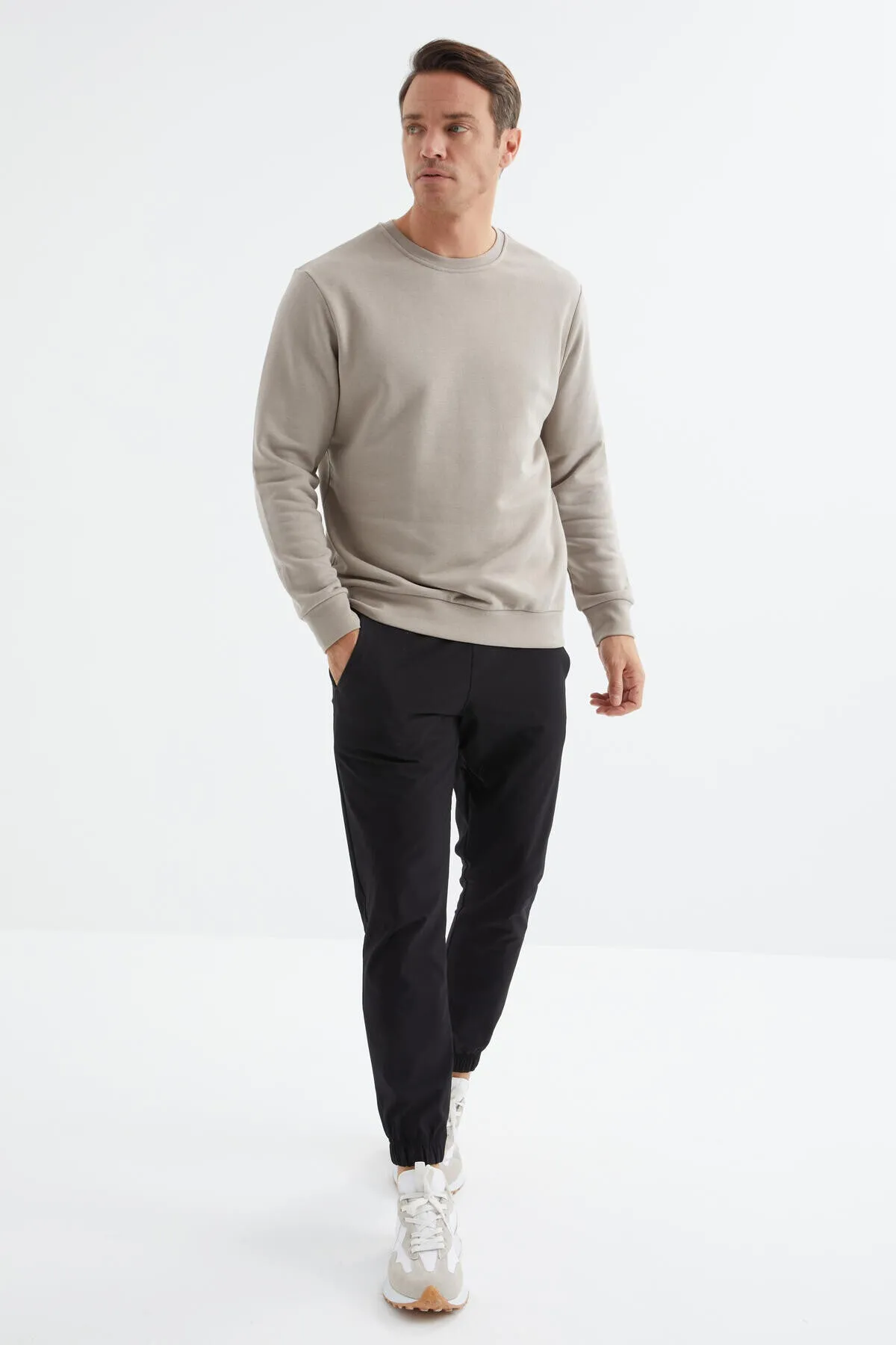 basic o yaka rahat form erkek sweatshirt - 88053