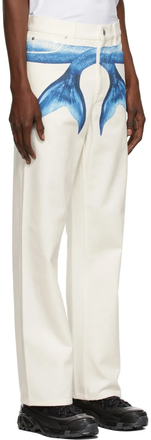 Burberry White Mermaid Tail Jeans