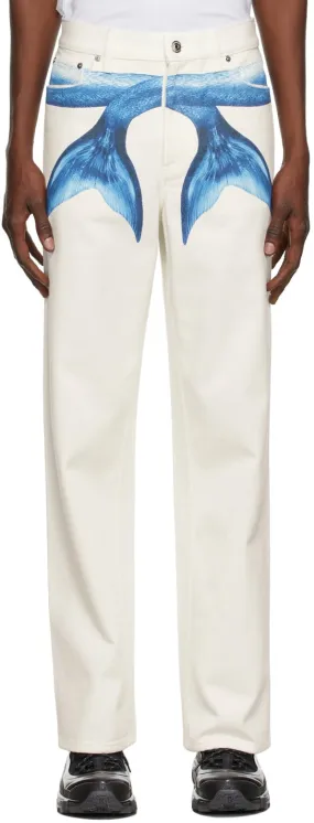 Burberry White Mermaid Tail Jeans
