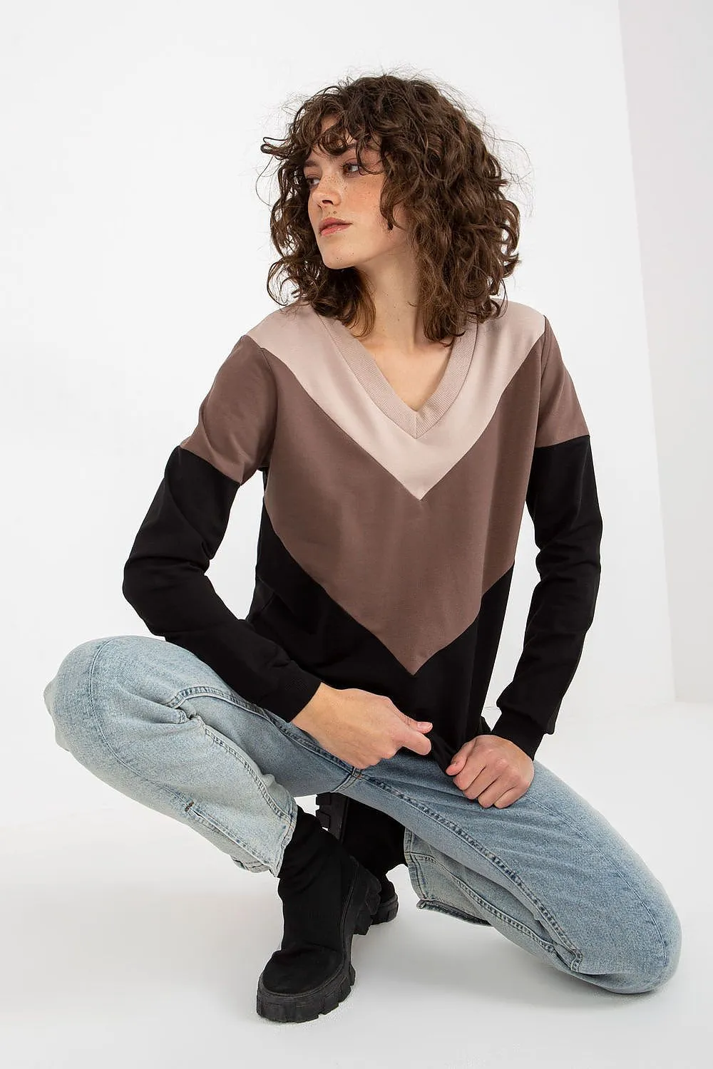 Chic Heart Neckline Cozy Sweatshirt