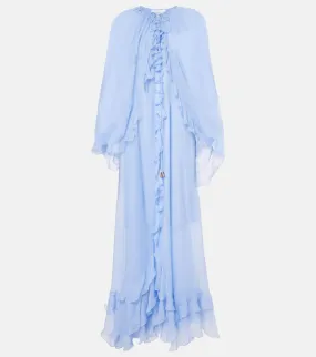 Chloe Caped ruffled silk muslin gown