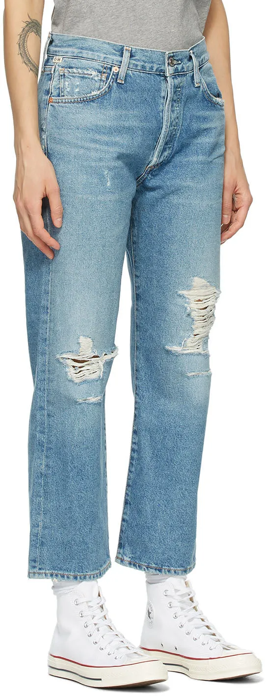 Citizens of Humanity Blue Emery High-Rise Crop Jeans