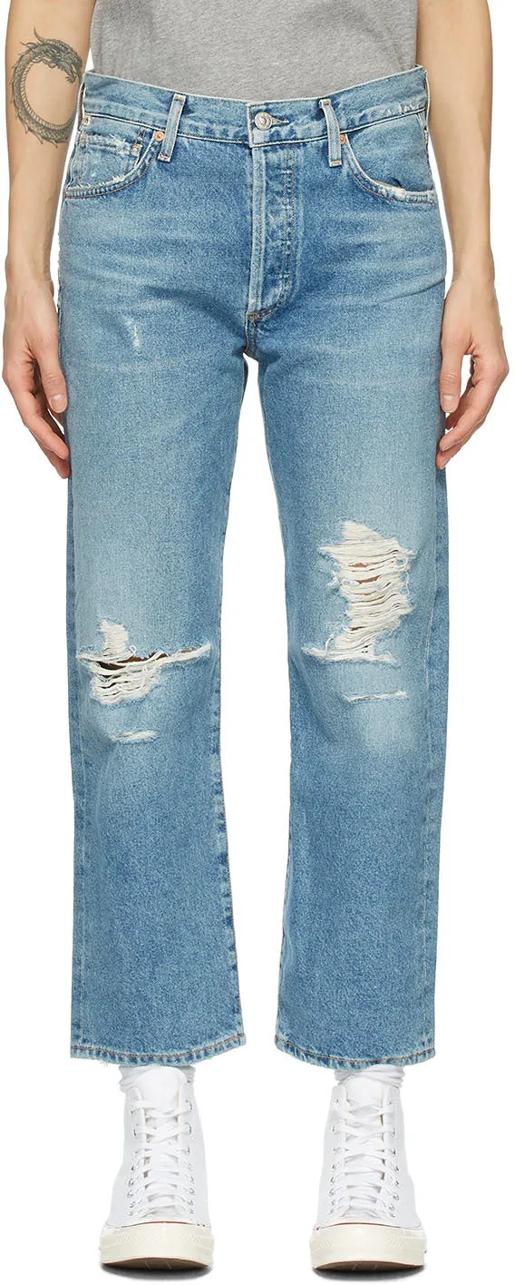 Citizens of Humanity Blue Emery High-Rise Crop Jeans