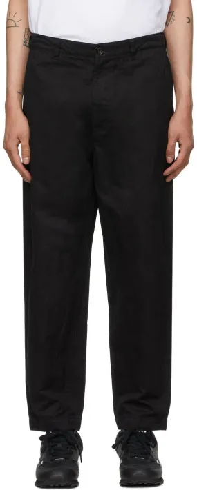 Comme des GarÃ§ons Homme Black Garment-Dyed Trousers