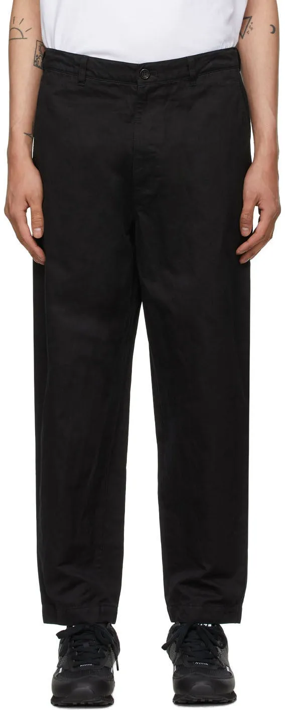 Comme des GarÃ§ons Homme Black Garment-Dyed Trousers