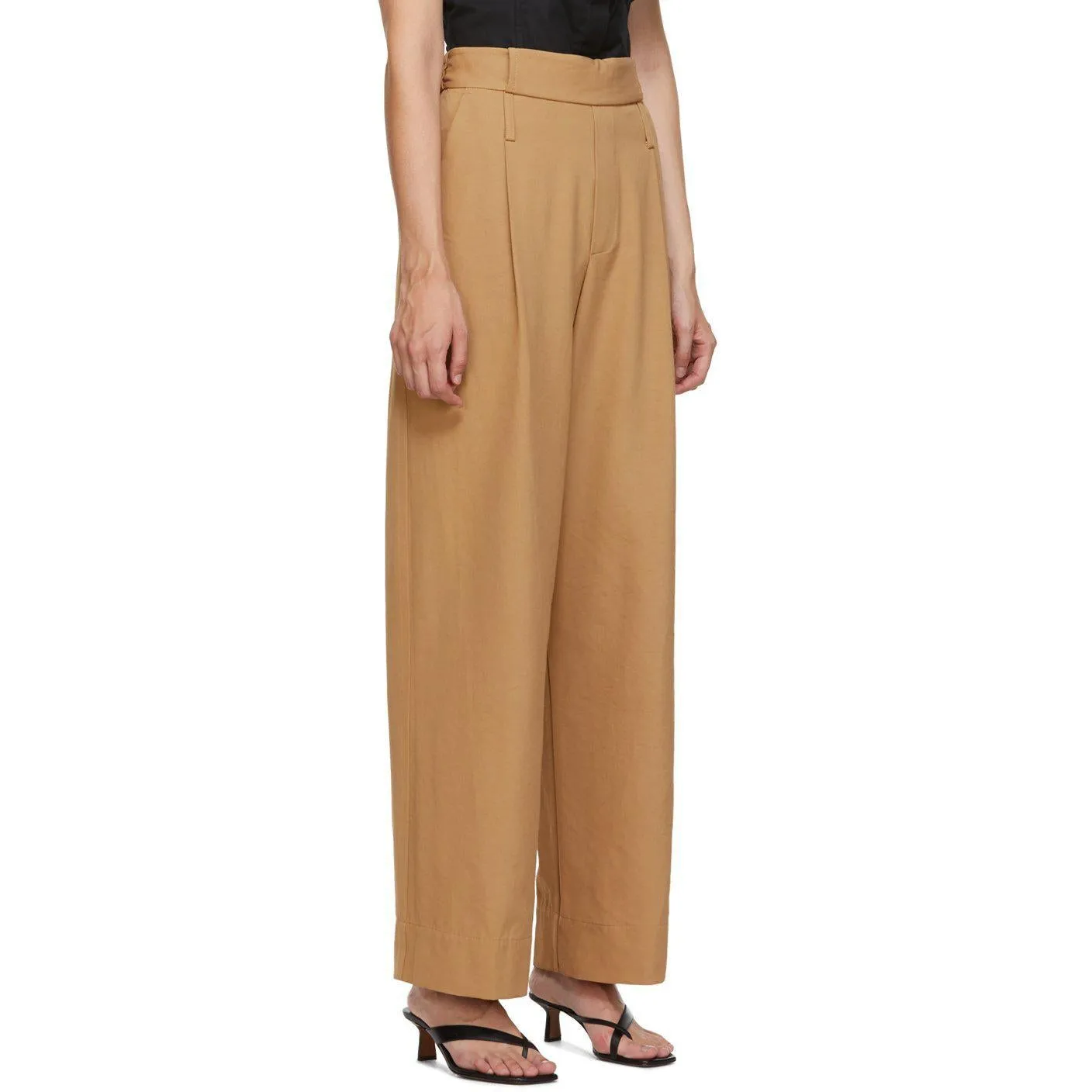 Esse Studios Tan Wide Leg Utility Trousers
