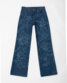 Etched Floral Jean