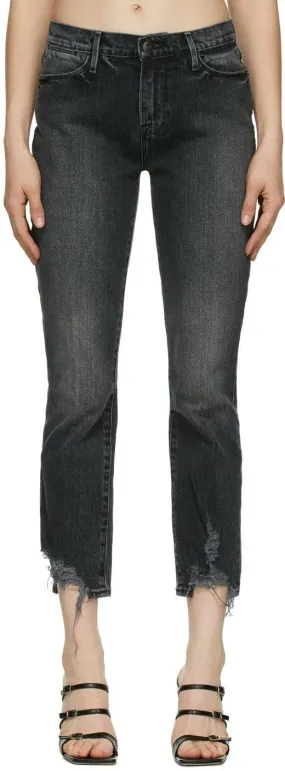 Frame Grey Washed 'Le High Straight' Jeans