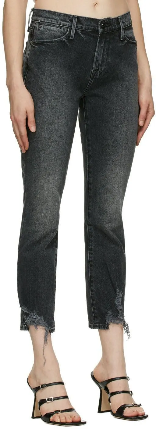 Frame Grey Washed 'Le High Straight' Jeans