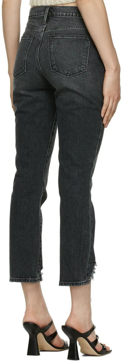 Frame Grey Washed 'Le High Straight' Jeans
