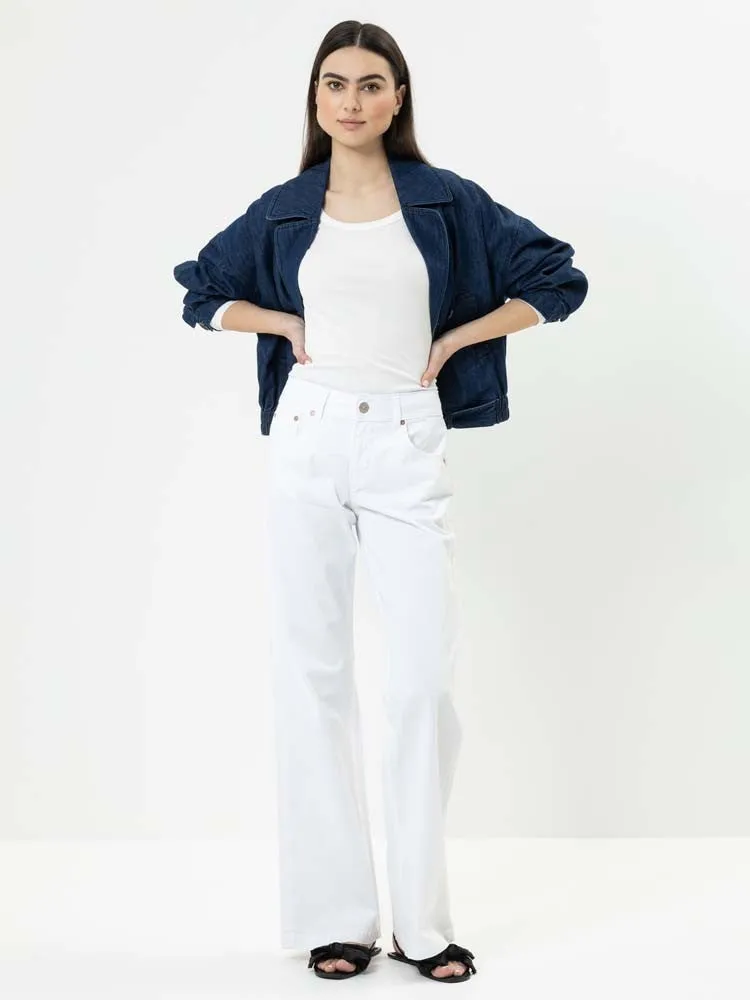 H White Wide Leg Jeans