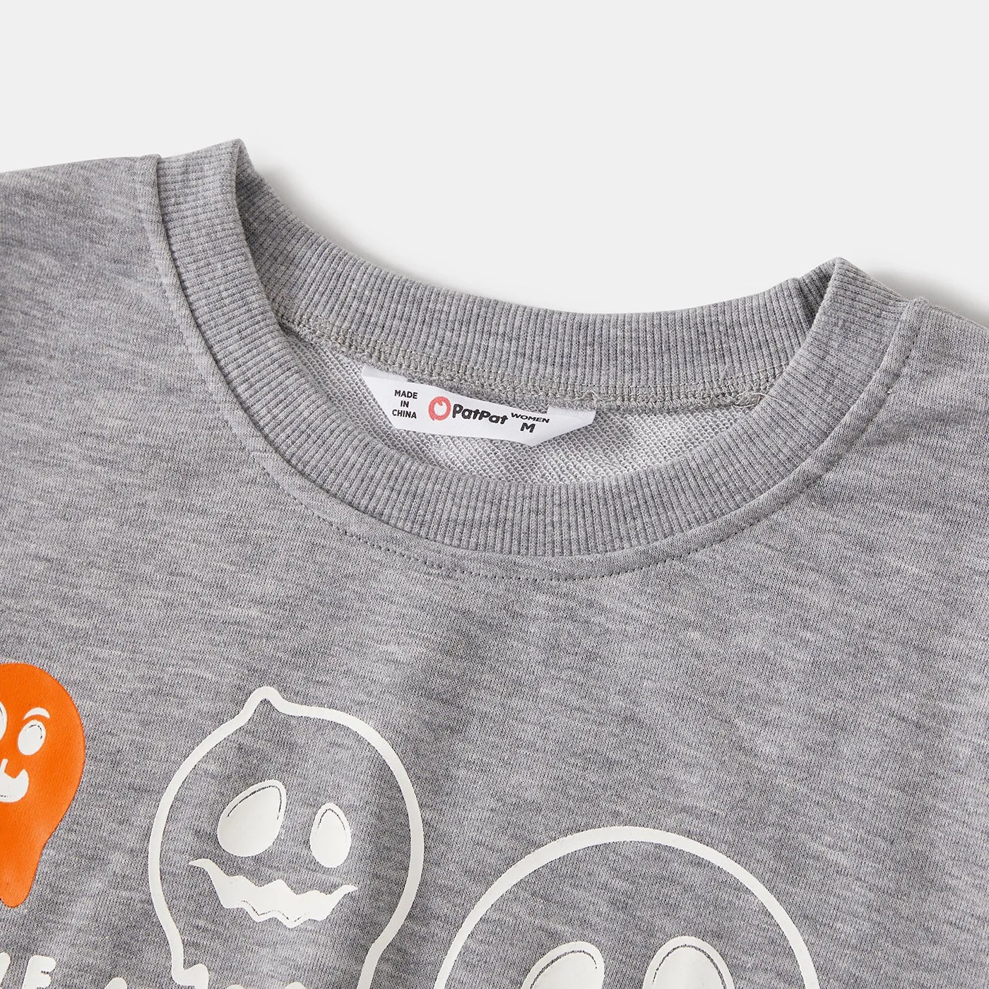 Halloween Glow In The Dark Solid Ghost Print Tops