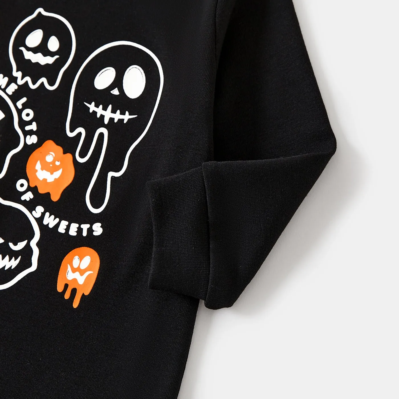 Halloween Glow In The Dark Solid Ghost Print Tops