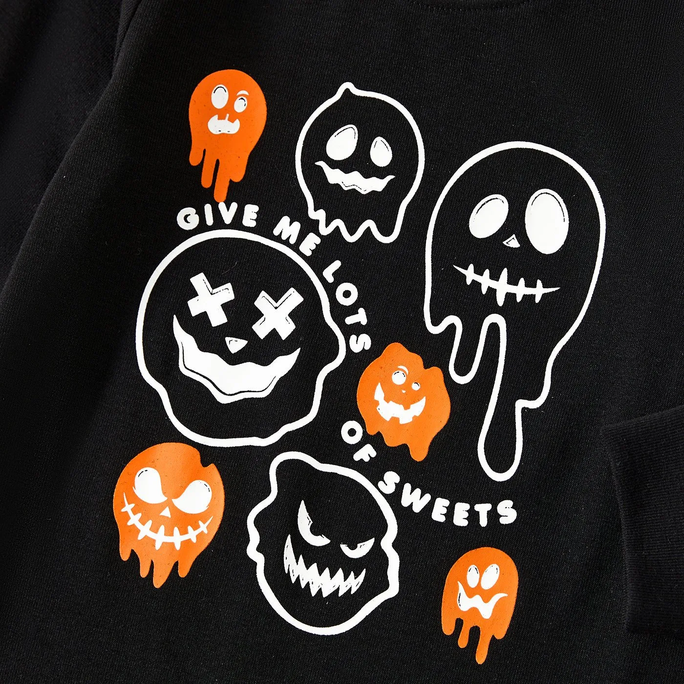 Halloween Glow In The Dark Solid Ghost Print Tops