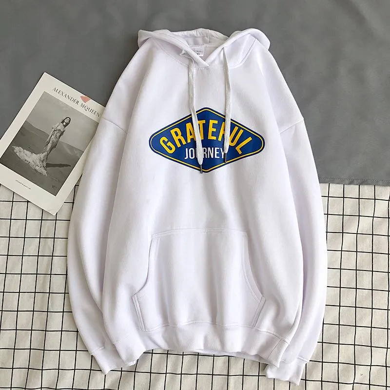 Hooded All-Matching Loose Sweatshirt Trendy Alphabets Teens Tops Outerwear