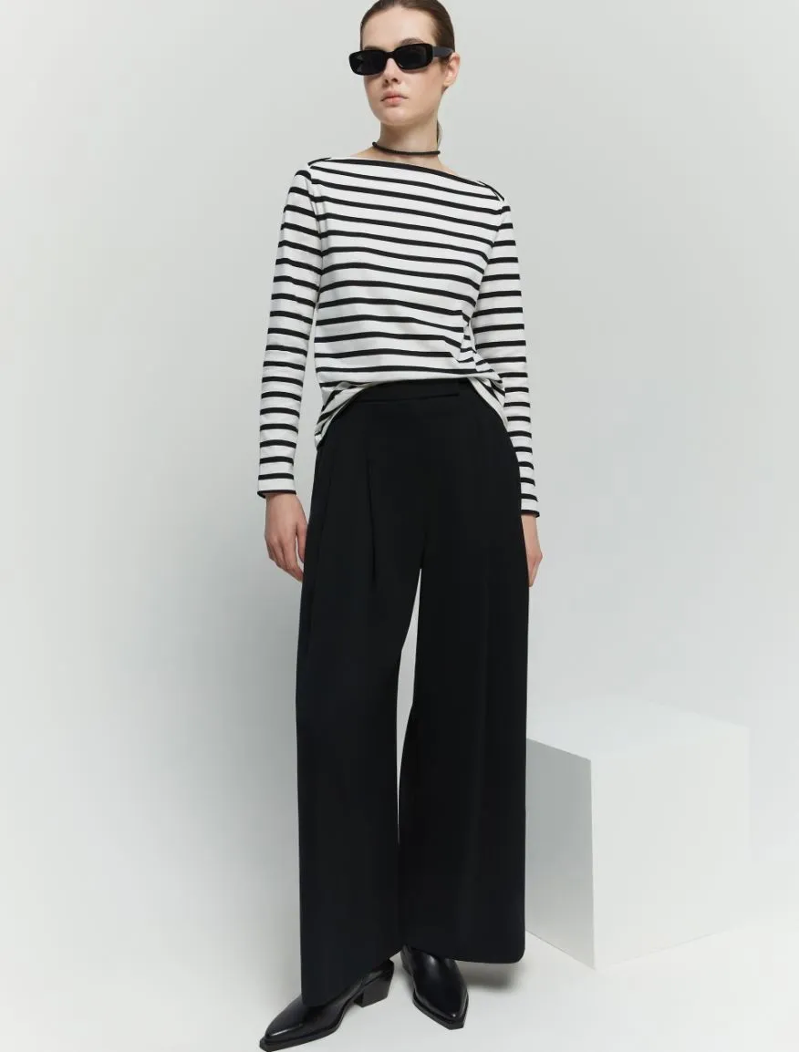 IBLUES Black Wide Trousers